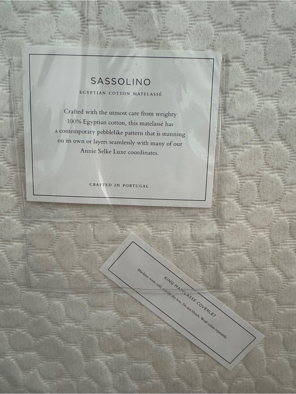 NEW! Annie Selke Luxe Ivory KING Coverlet - Picture 3 of 4